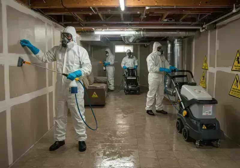 Basement Moisture Removal and Structural Drying process in Iowa Colony, TX